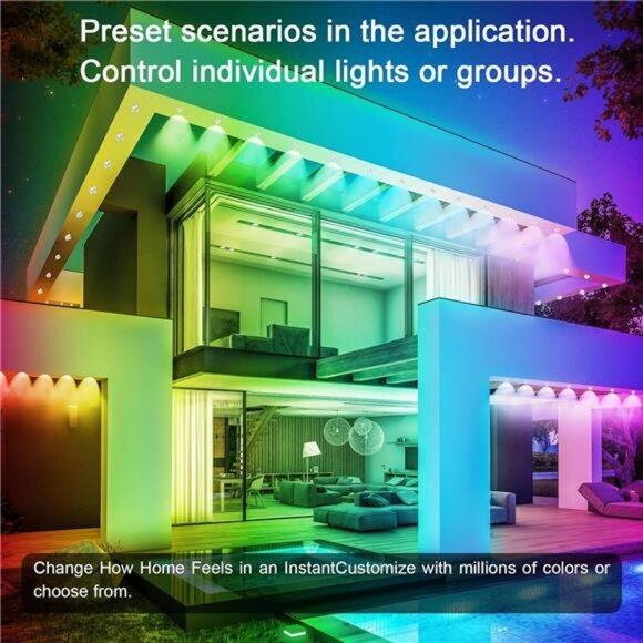 300FT Permanent Outdoor Lights,RGB Eaves Light with App Control Remote, DIY - Picture 6 of 7